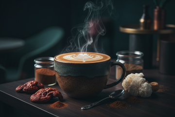 Liquid aura mushroom latte